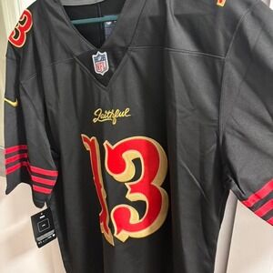 Nike NFL San Francisco 49ers Brock Purdy 13 Faithful Black Jersey Womens Large